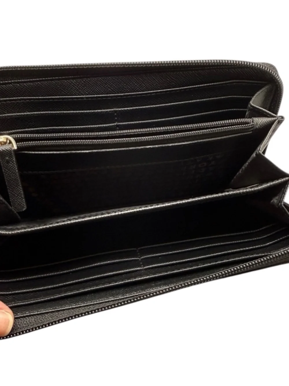 Kate Spade Women's Black Wallet with Silver Glitter Polka Dots